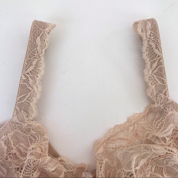 Bali 6543 Lace Desire Semi Sheer Beige Lightly Lined Underwire Size 42DDD 42F - Picture 9 of 10